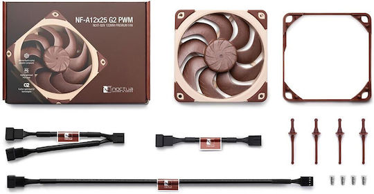 Noctua NF-A12x25 G2 Case Fan 120mm 1800rpm Without LED Lighting and 4-Pin PWM Connection Brown