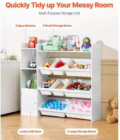 Vevor Toy Storage System made of Plastic White 1pcs