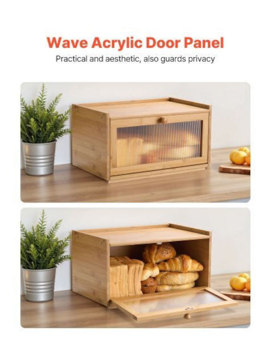 Vevor Ψωμιέρα από Bamboo Μπεζ 40x25x22cm