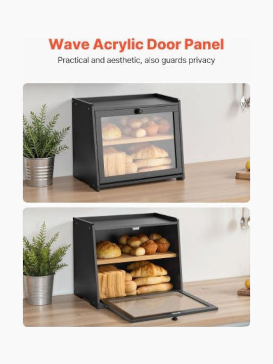 Vevor Bread Box made of Bamboo Black