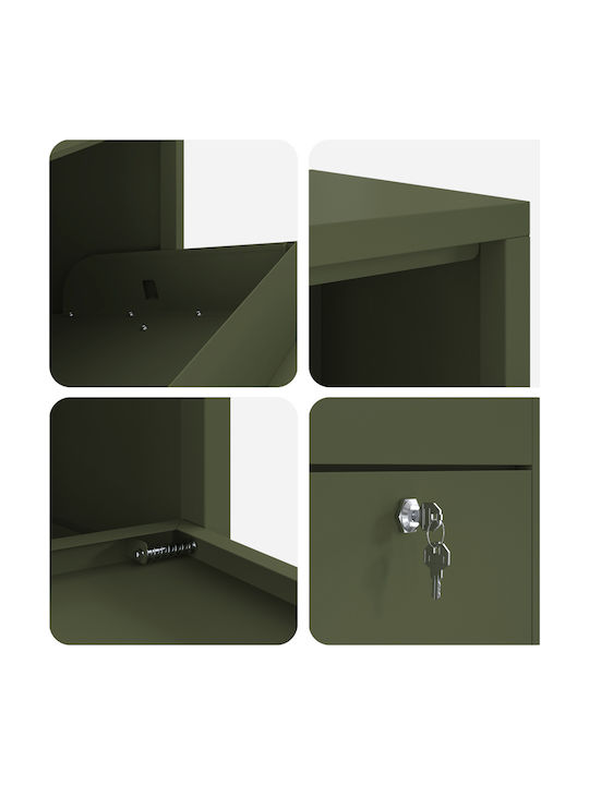vidaXL Außenbereich Briefkasten Metallisch in Grün Farbe 44x22x82cm