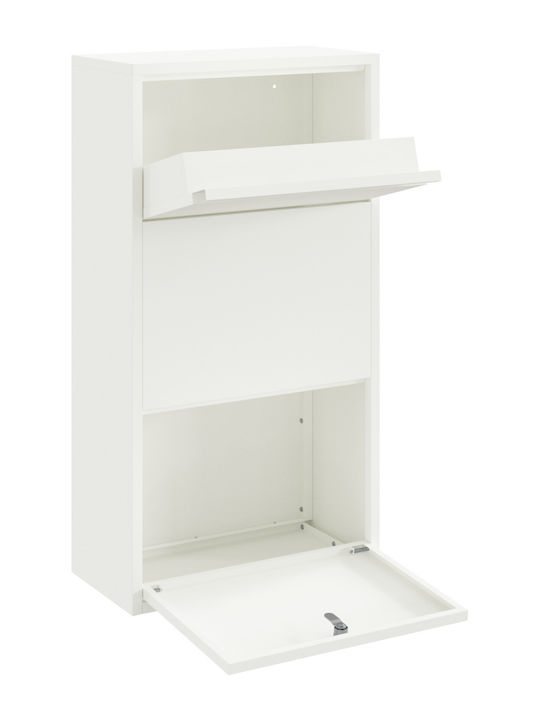 vidaXL Außenbereich Briefkasten Metallisch in Weiß Farbe 44x22x82cm