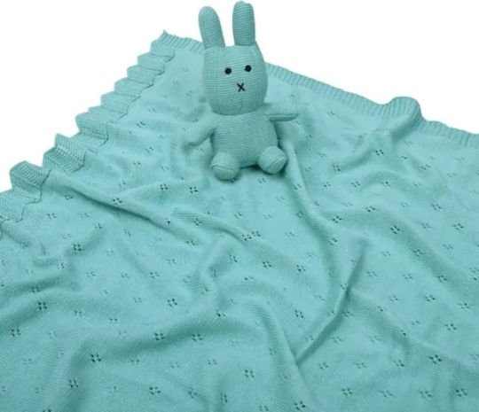 Liolios Home Pătură Pepinieră Swaddling pături 100% bumbac Albastră 80x100cm 2buc