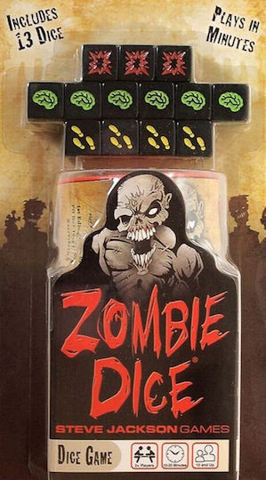 Επιτραπέζιο Παιχνίδι Zombie Dice για 2+ Παίκτες 10+ Ετών Steve Jackson Games