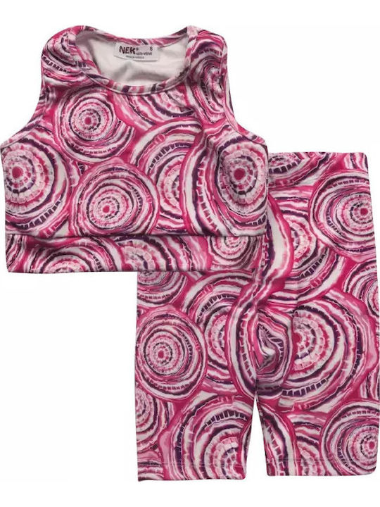 Kids' Set with Leggings Summer 2pcs Fuchsia