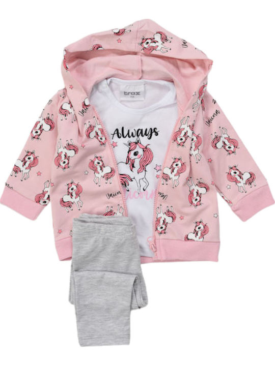 Kids' Set with Leggings Winter 3pcs Pink