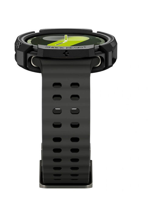 Spigen RUGGED ARMOR Silikonhülle in Schwarz Farbe für Samsung Galaxy Watch 8 44mm