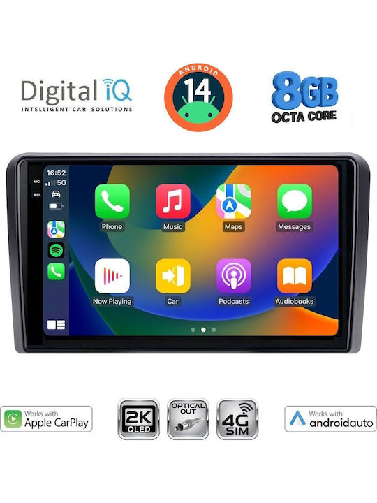 Digital IQ Car Audio System for Opel Corsa Meriva Tigra Vectra 2004-2014 Bluetooth USB Wi-Fi GPS Apple CarPlay Android Auto with 9-inch Touch Screen