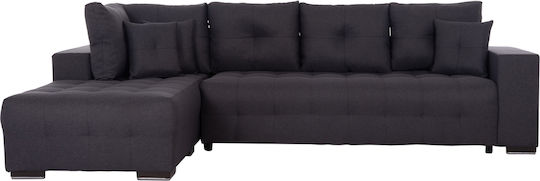 Trendston Colțar Canapea Pat cu Colțul stâng & Spațiu de Depozitare Gri 298x177x95cm.