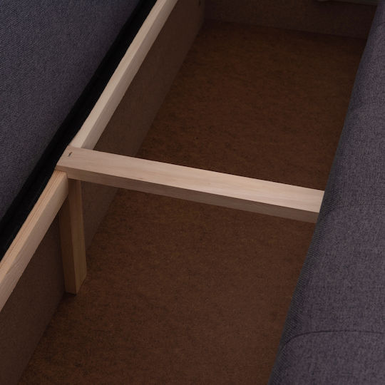 Trendston Corner Couch Bed with Right Corner & Storage Space Gray 298x177x95cm