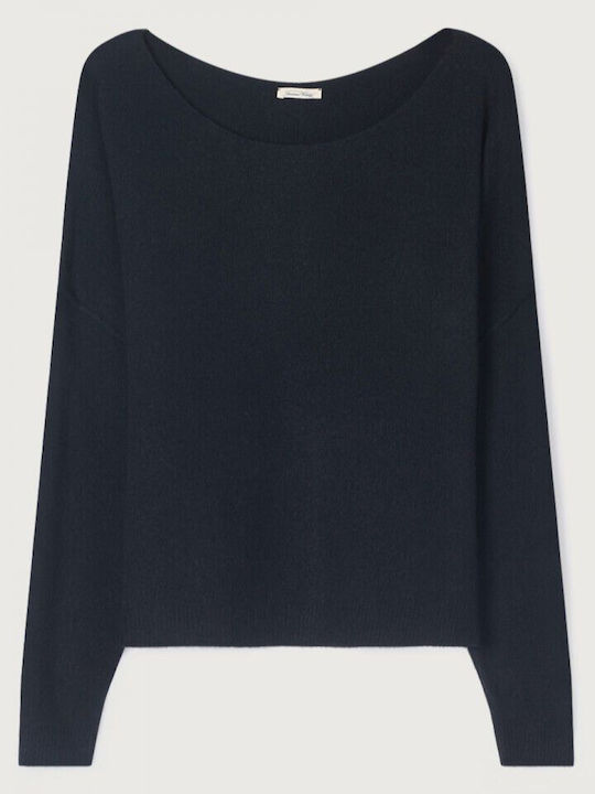 Damen Langarm Pullover Wolle Black