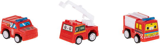 ikonka Fire Truck Set with Pull Back for 3+ Years