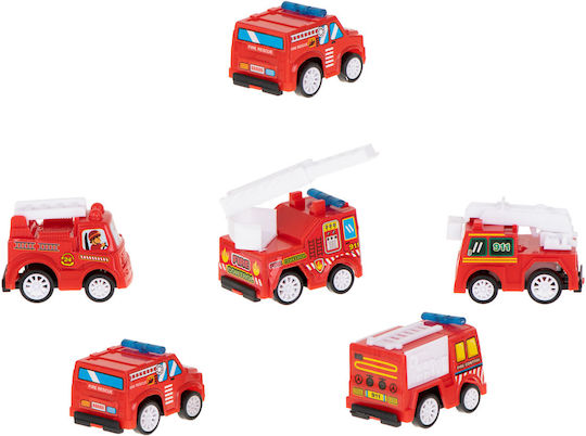 ikonka Fire Truck Set with Pull Back for 3+ Years