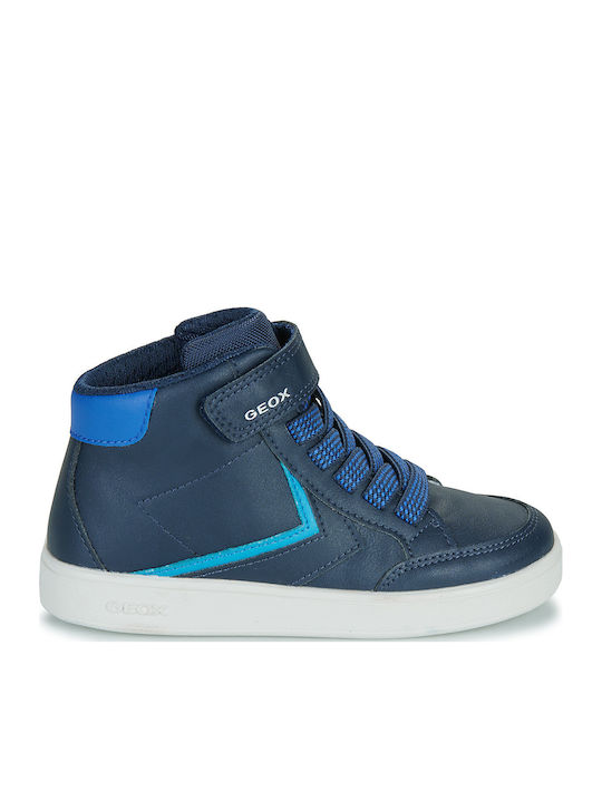 J Eclyper Kids Sneakers High Anatomic with Hoop & Loop Closure Navy Blue
