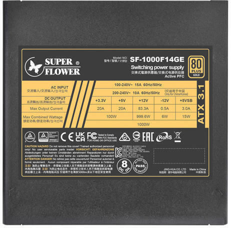Super Flower Leadex III 1000W Negru Sursă de Alimentare Calculator Complet modular 80 Plus Gold