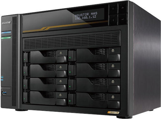 Asustor Lockerstor 8 Gen3 AS6808T NAS Turn cu 12 sloturi pentru M.2