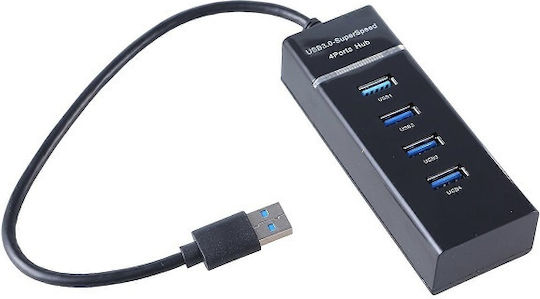 Σύνδεση Hub 4 Θυρών USB 3.0 με σύνδεση USB-A Μπλε