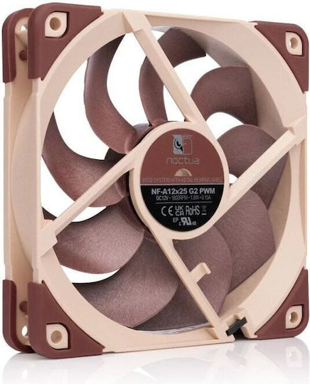 Noctua NF-A12x25 G2 Case Fan 120mm 1800rpm Without LED Lighting and 4-Pin PWM Connection Brown
