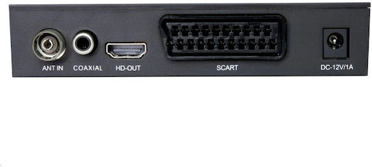 Evolveo Alpha T2 DT-3055-T2-HEVC Mpeg-4 Digital Receiver HD (720p) with PVR (Record to USB) Function Connections SCART / HDMI / USB
