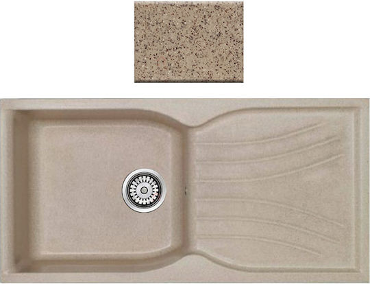 Sanitec Classic 324 Ένθετος Νεροχύτης Συνθετικό Γρανίτη Μ100xπ50cm Granite Beige