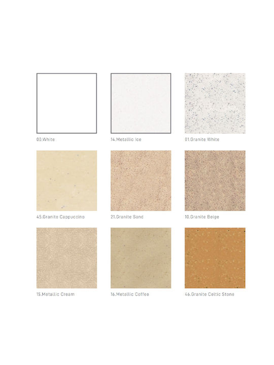 Sanitec Classic 324 Ένθετος Νεροχύτης Συνθετικό Γρανίτη Μ100xπ50cm Granite Beige