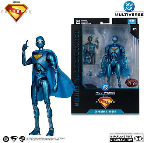 Superman 2025 Dc Multiverse Deluxe Theatrical Edition Action Figure Robot Red Platinum Edition 18 Cm