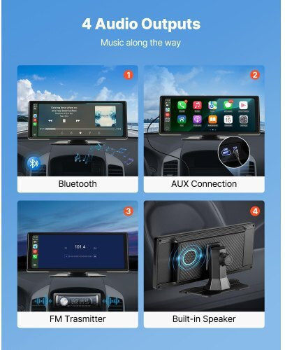 Stereofon Auto Vevor Radio Carplay Ecran Tactil 10 Apple Android Auto Bluetooth
