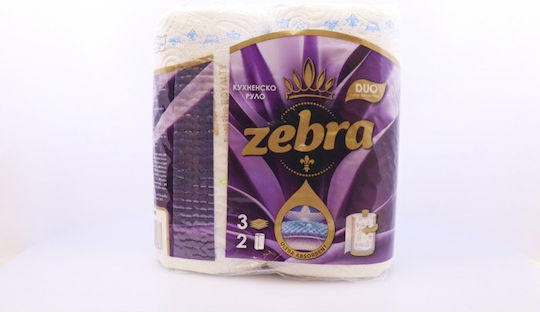 Zebra Duo Χαρτί Κουζίνας 2 Ρολά 3 Φύλλων (170gr/Ρολό)