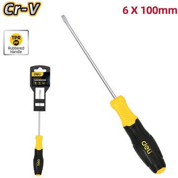 Deli Magnetic Screwdriver Straight Size 6x100mm