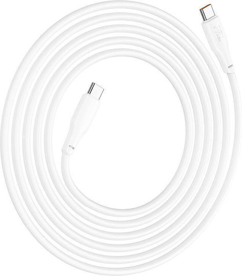 Hoco X93 Force USB 3.2 Cable USB-C Male - USB-C 60W White 2m HC-X932CC-WH
