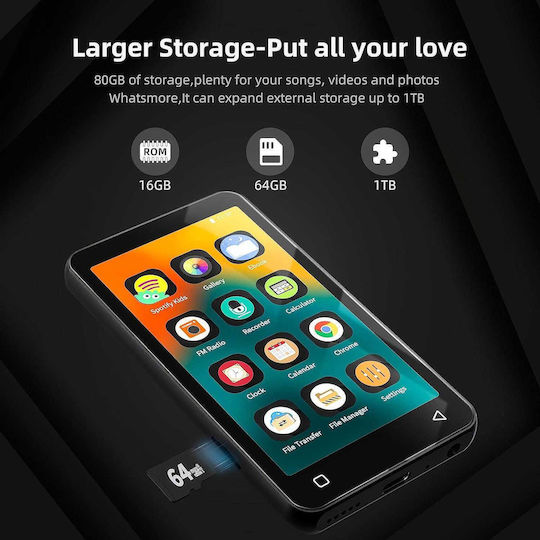 Innioasis ‎g1 Mp3/mp4 MP3 Player (80GB) με LCD Οθόνη Αφής 4" Μαύρο