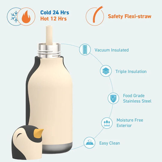 Asobu Bottle Thermos Stainless Steel 460ml Multicolour with Straw