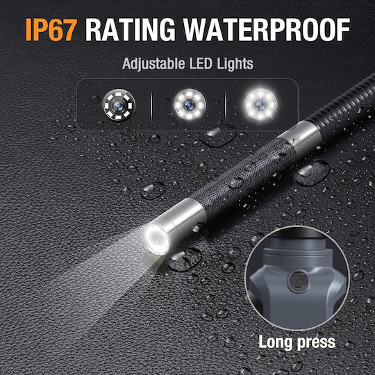 Cameră Endoscopică Industrială de Inspecție 8,5 Mm Cap Rotativ Lumină LED Reglabilă Tub Semirigid 1,55 M Compatibilă cu iPhone 15/16 Android