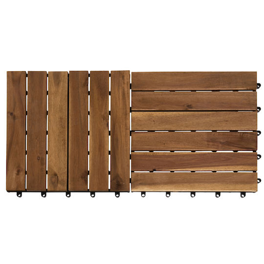 HomeMarkt Wood Garden Decking Board 30x30cm 10pcs