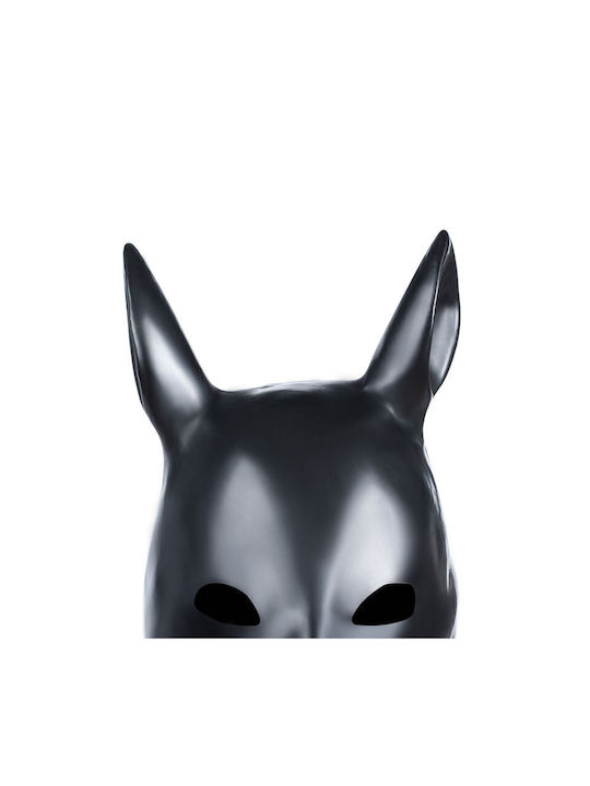 Latex Carnival Mask Horse Hood Black