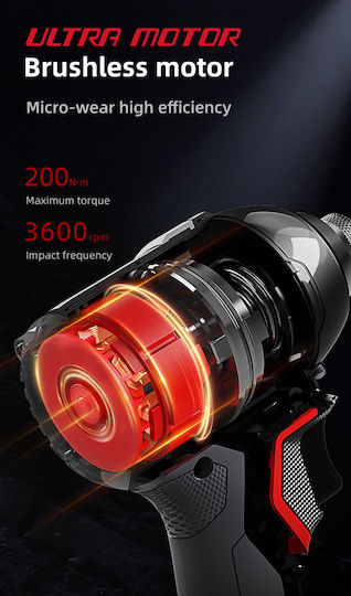 Deli DE-QZ20-1D2 Παλμικό Κατσαβίδι Μπαταρίας Brushless 20V 2x2Ah