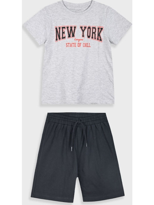 Kids' Set with Shorts Summer 2pcs Black New York