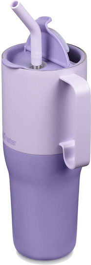 Klean Kanteen Rise Handled Tumbler Thermos Stainless Steel BPA Free 1.064lt Orchid Bloom with Straw and Handle