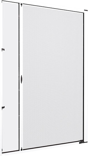 GS Door Mosquito Net Screw-Mounted Sliding Made of White Fiberglass With Frame 220x150cm