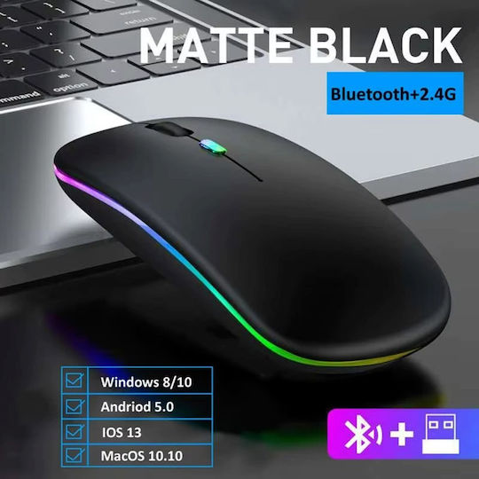 Ασύρματο RGB Gaming Ποντίκι Μαύρο