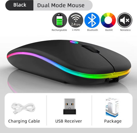 Ασύρματο RGB Gaming Ποντίκι Μαύρο