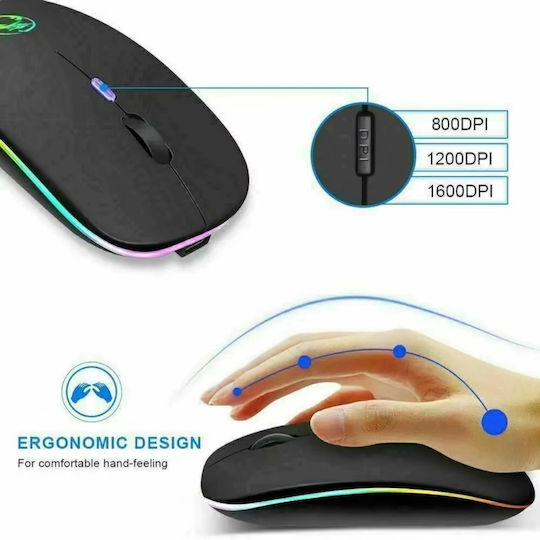 Ασύρματο RGB Gaming Ποντίκι Μαύρο