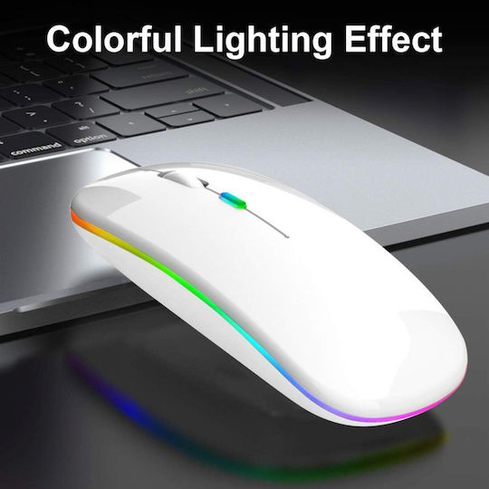 Ασύρματο RGB Gaming Ποντίκι Λευκό