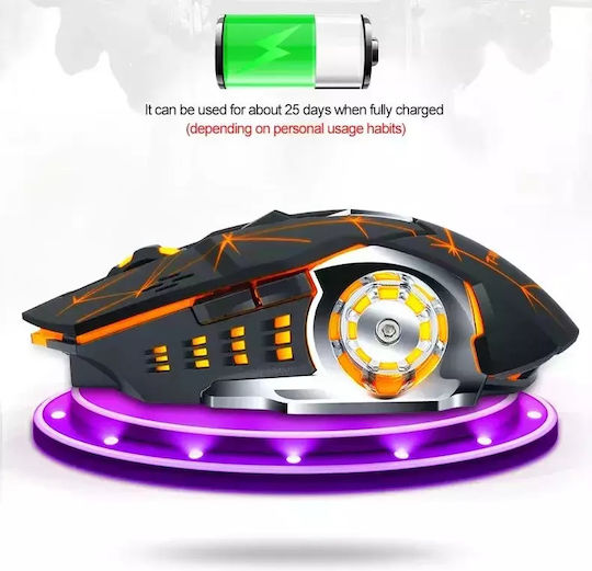 Q13 Безжична RGB Геймърска Мишка Матово черно