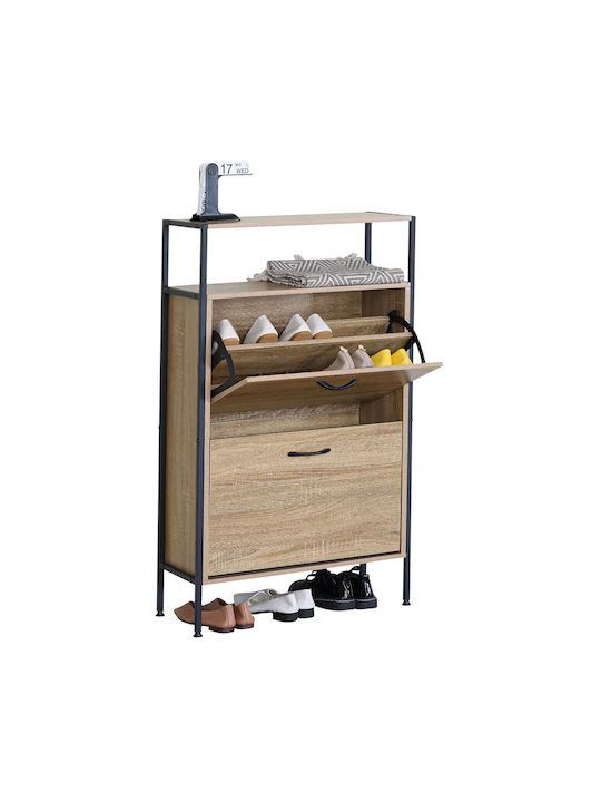 Metallic Shoe Organizer Black 60x24x105cm