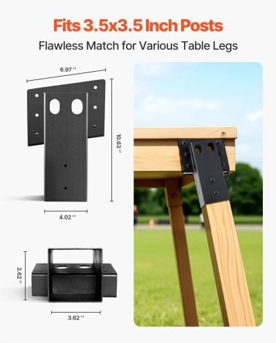 Vevor Platform Connectors for Composite Shelf Brackets Wood 88.9x88.9 Mm 4 Pieces Gjptzj44yc4pgzewl001v0