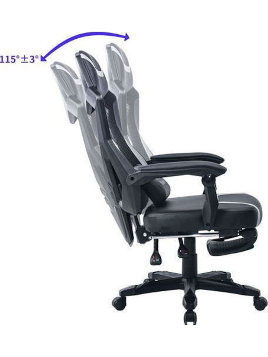 ADX Ergo Y Scaun Gaming Din piele ecologică cu Suport pentru picioare Gri