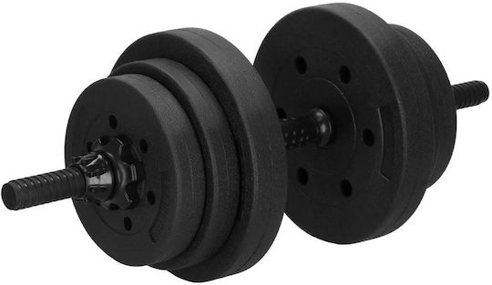 Set de gantere cu bară, greutate totală 19kg