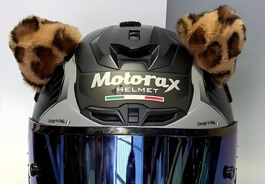 Helmet Ears Fur 2 Pcs Leopard