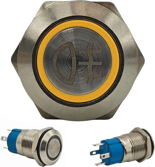 Led Fog Light Switch 12mm Chrome Momentary